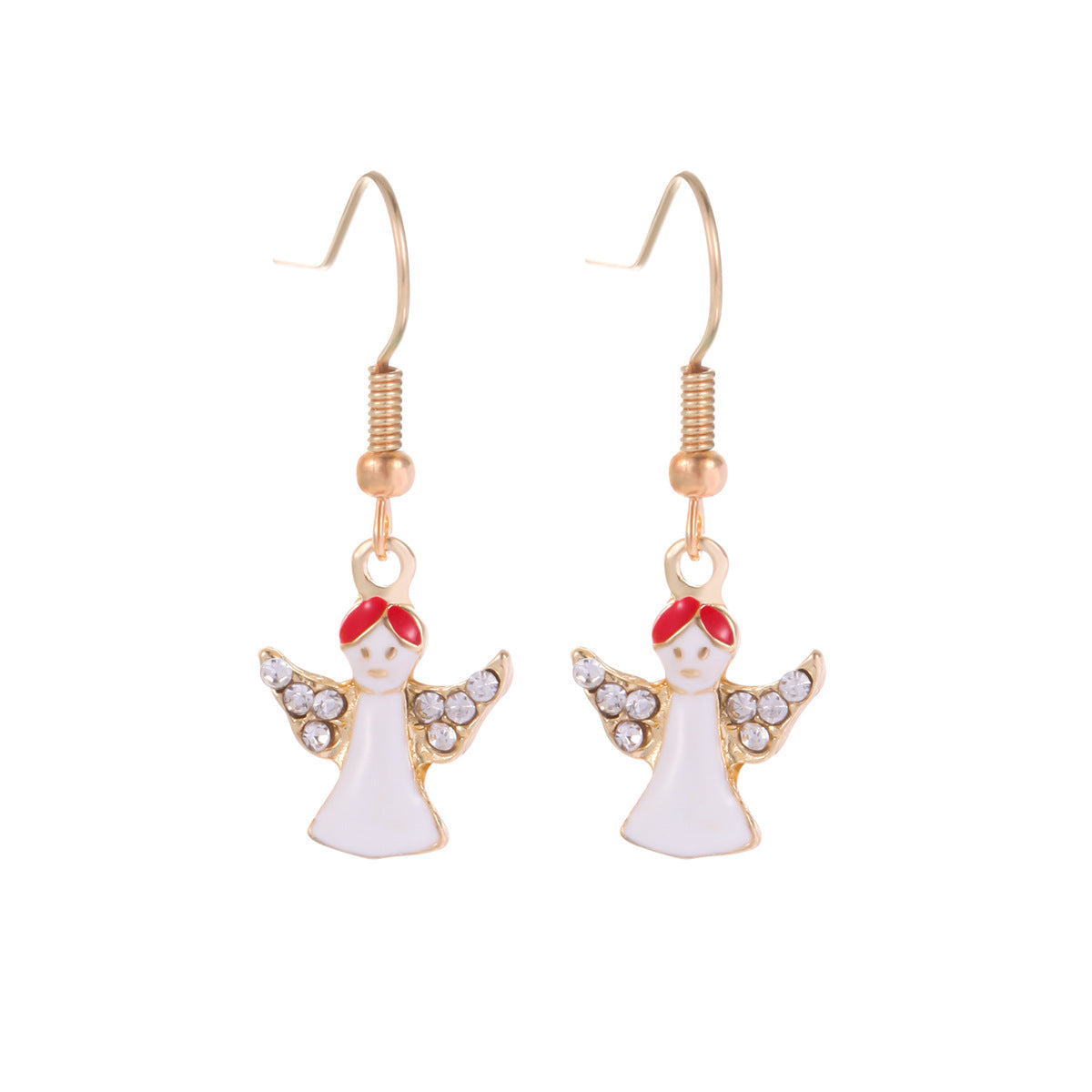 Wholesale Christmas Series Fashion Alloy Christmas Tree Old Man Bell Elk Candy Cane Earrings